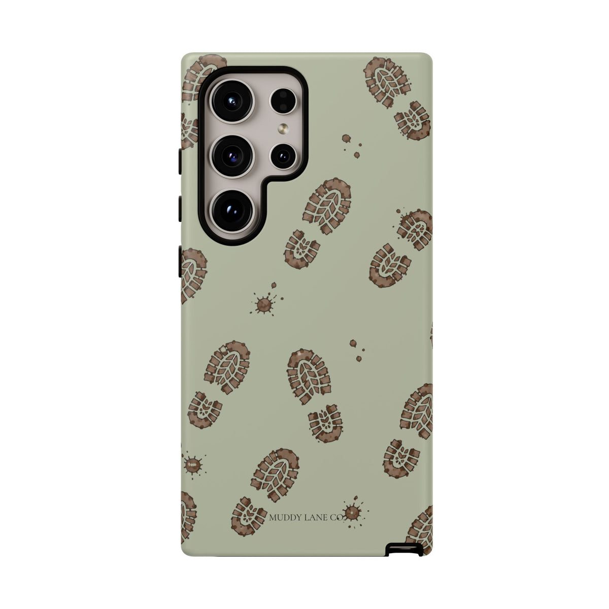 Muddy Boot Print Tough Phone Case in Light Sage Matte