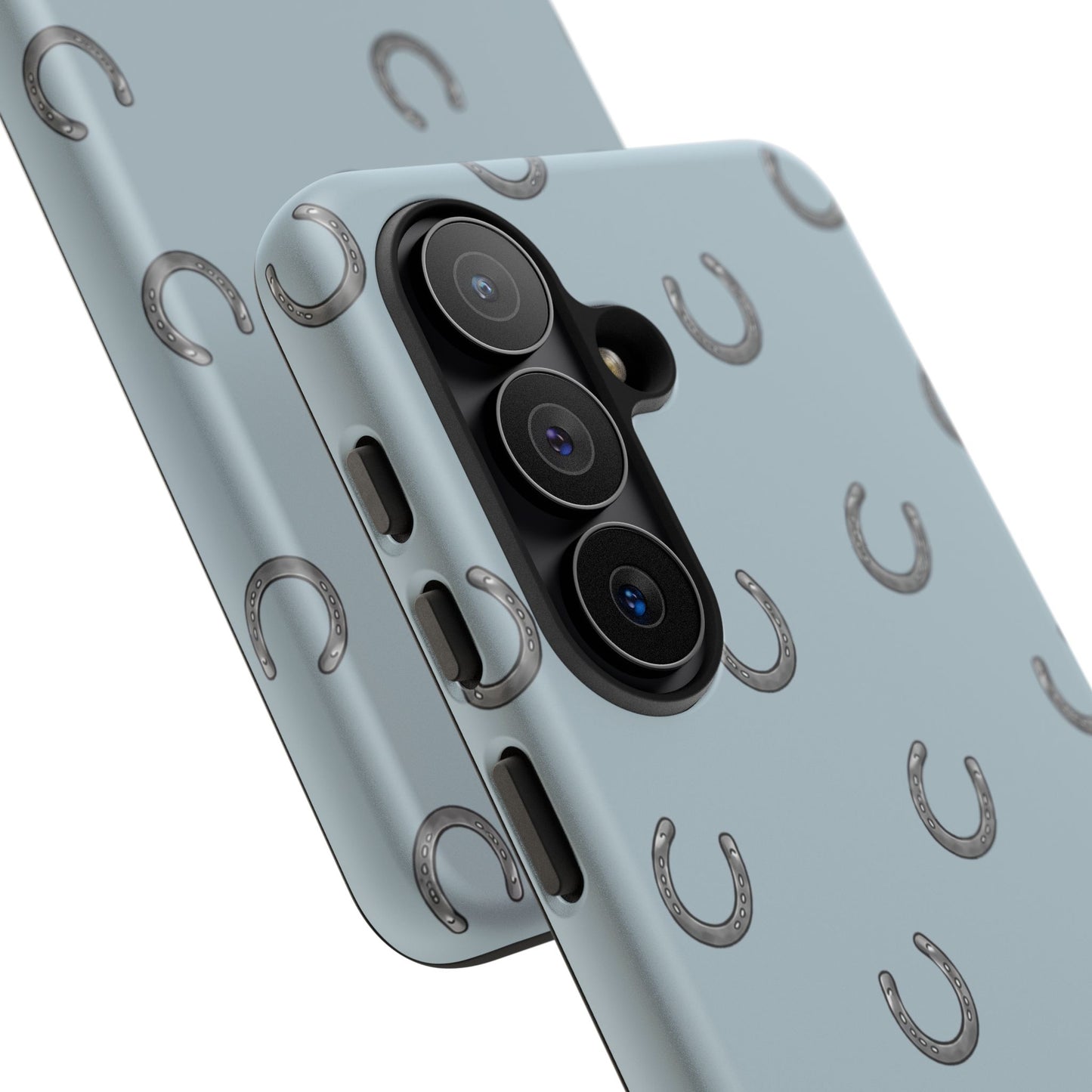 Horseshoe Pattern Tough Phone Case in Dusty Blue Matte