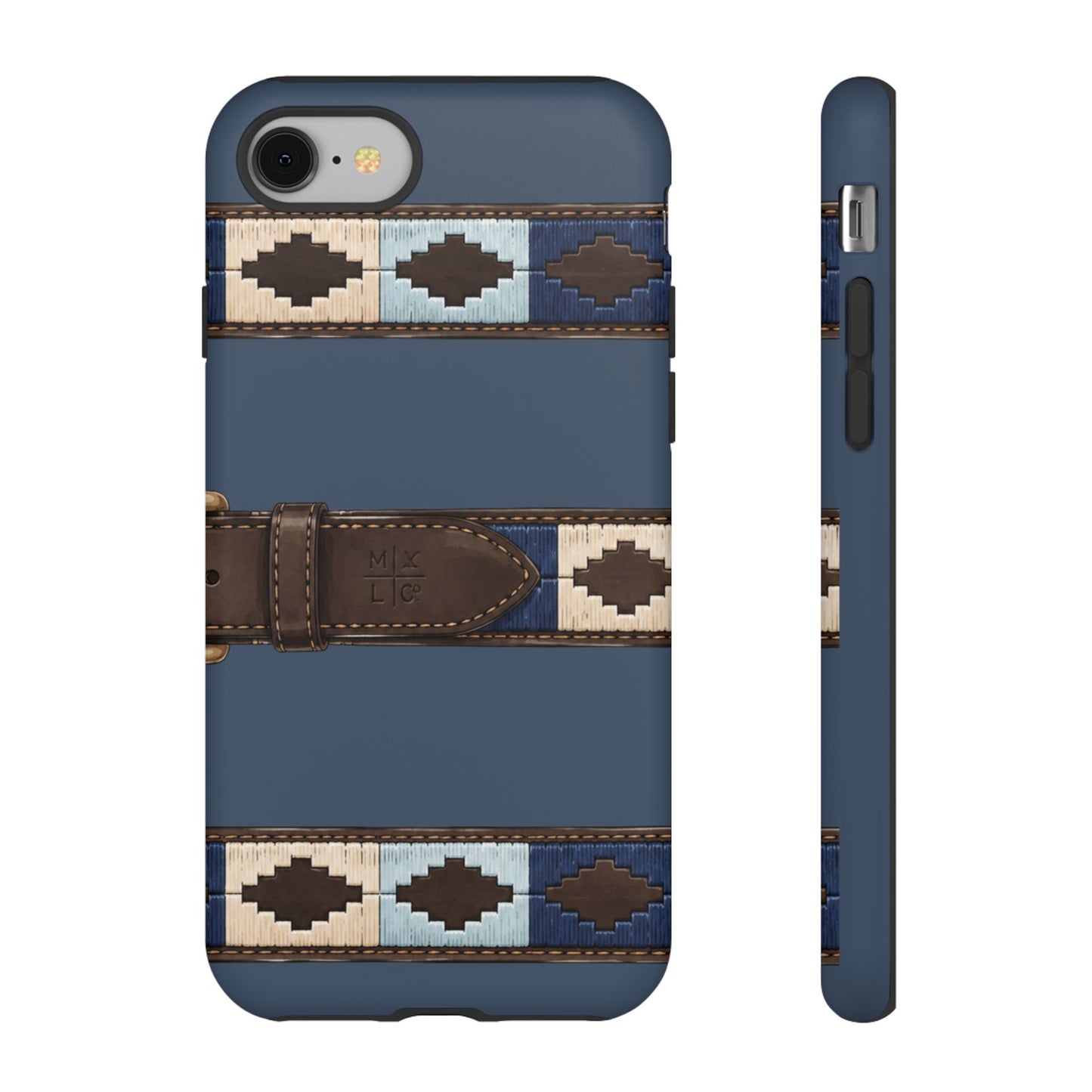 Country Belt Pattern Tough Phone Case in Deep Navy Matte