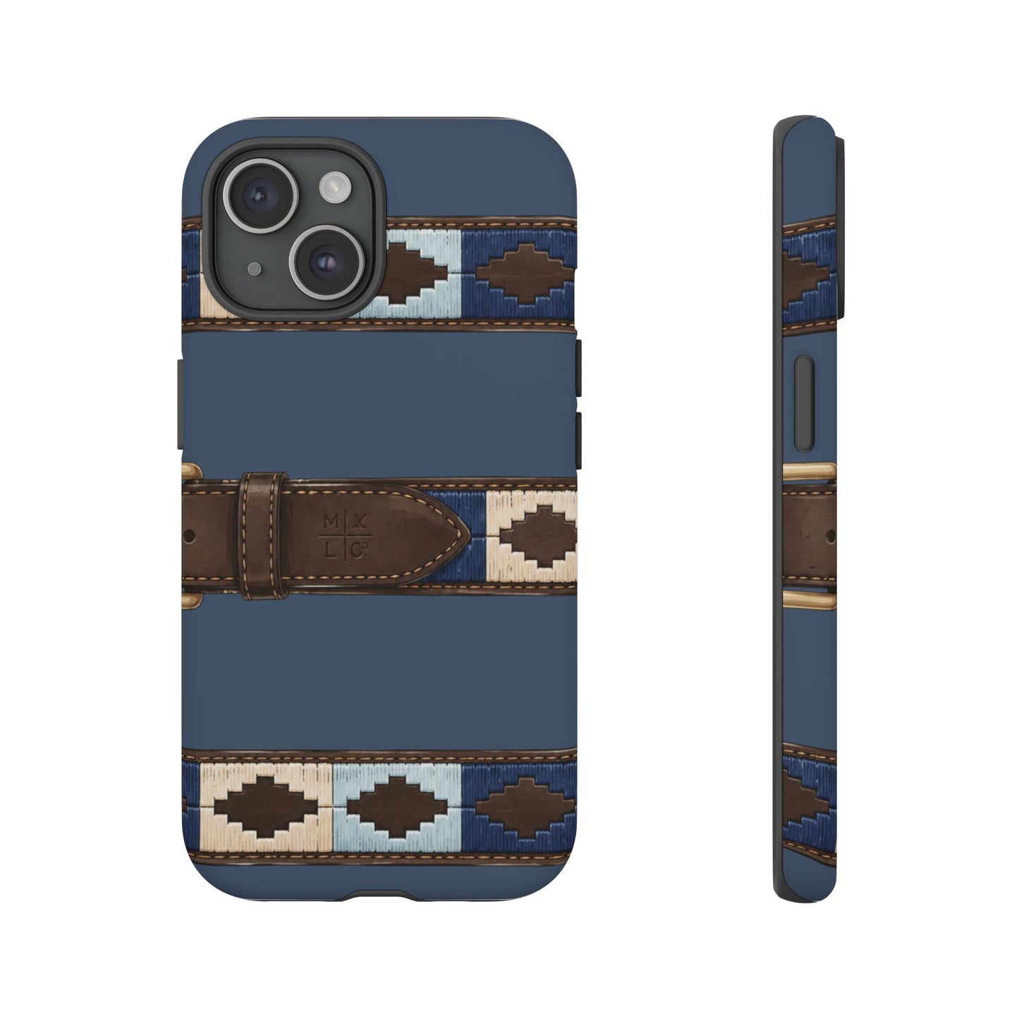 Country Belt Pattern Tough Phone Case in Deep Navy Matte