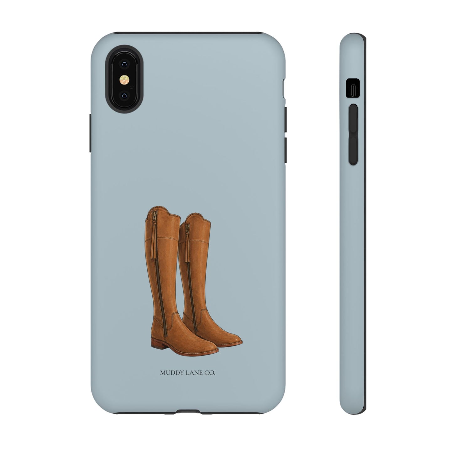 Riding Boots Tough Phone Case in Dusty Blue Matte