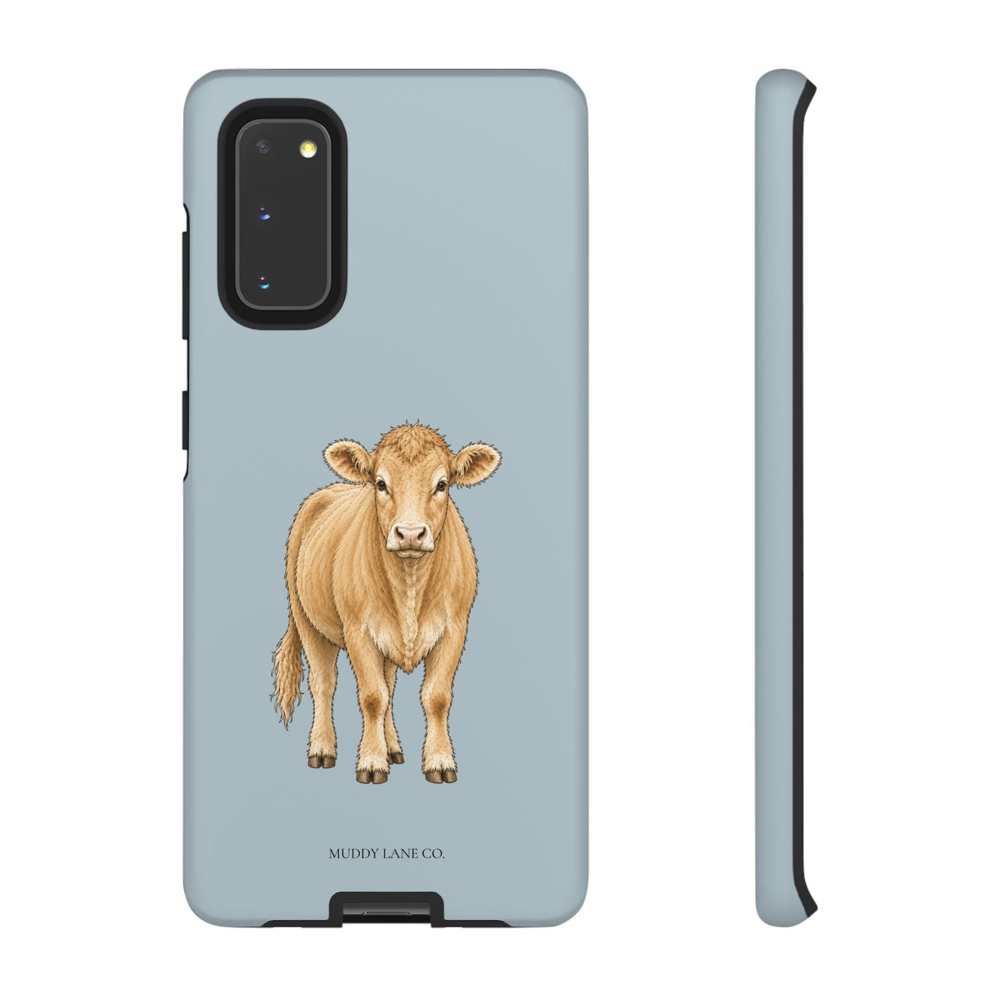 Farm Cow Tough Phone Case in Dusty Blue Matte