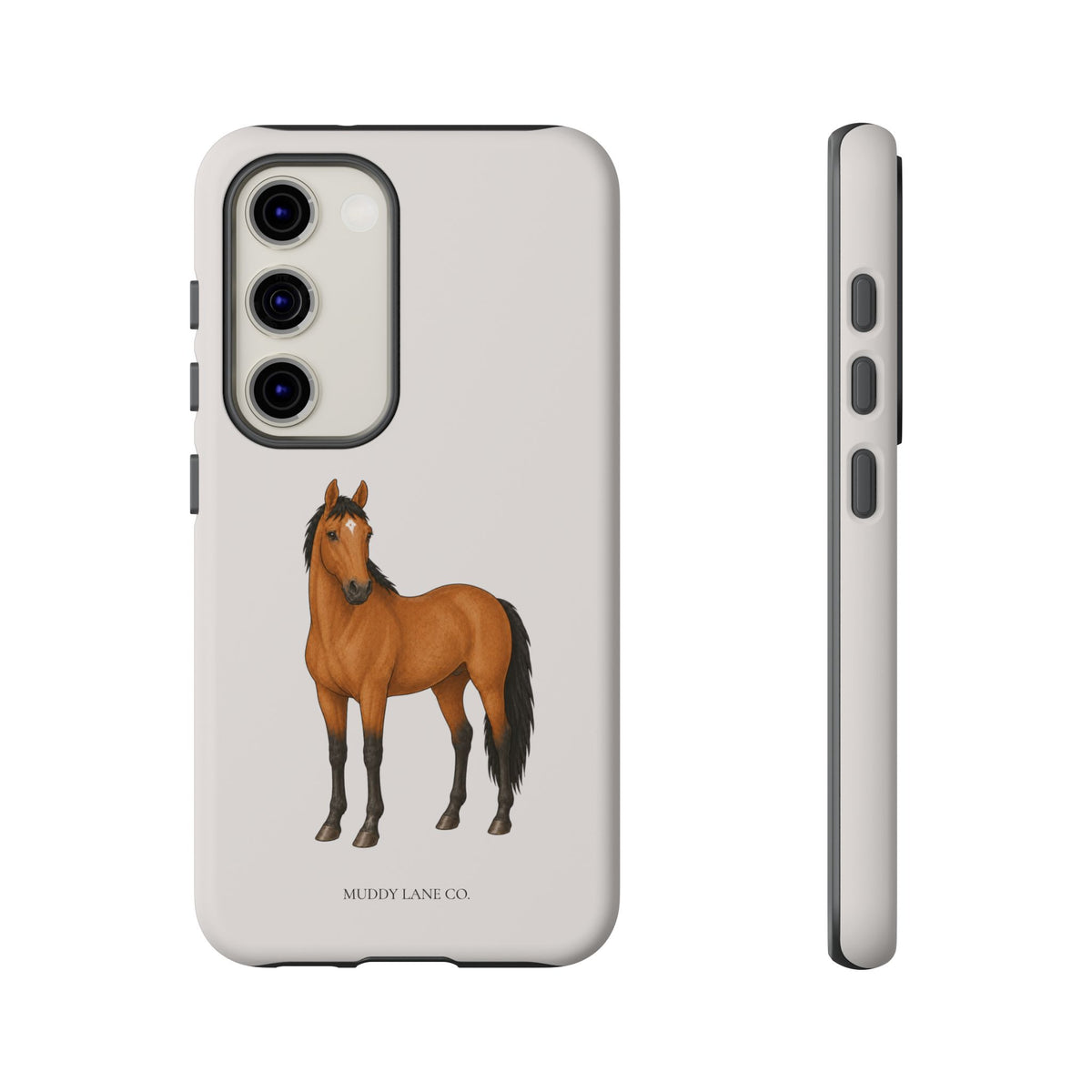 Chestnut Horse Tough Phone Case in Warm Cream Matte