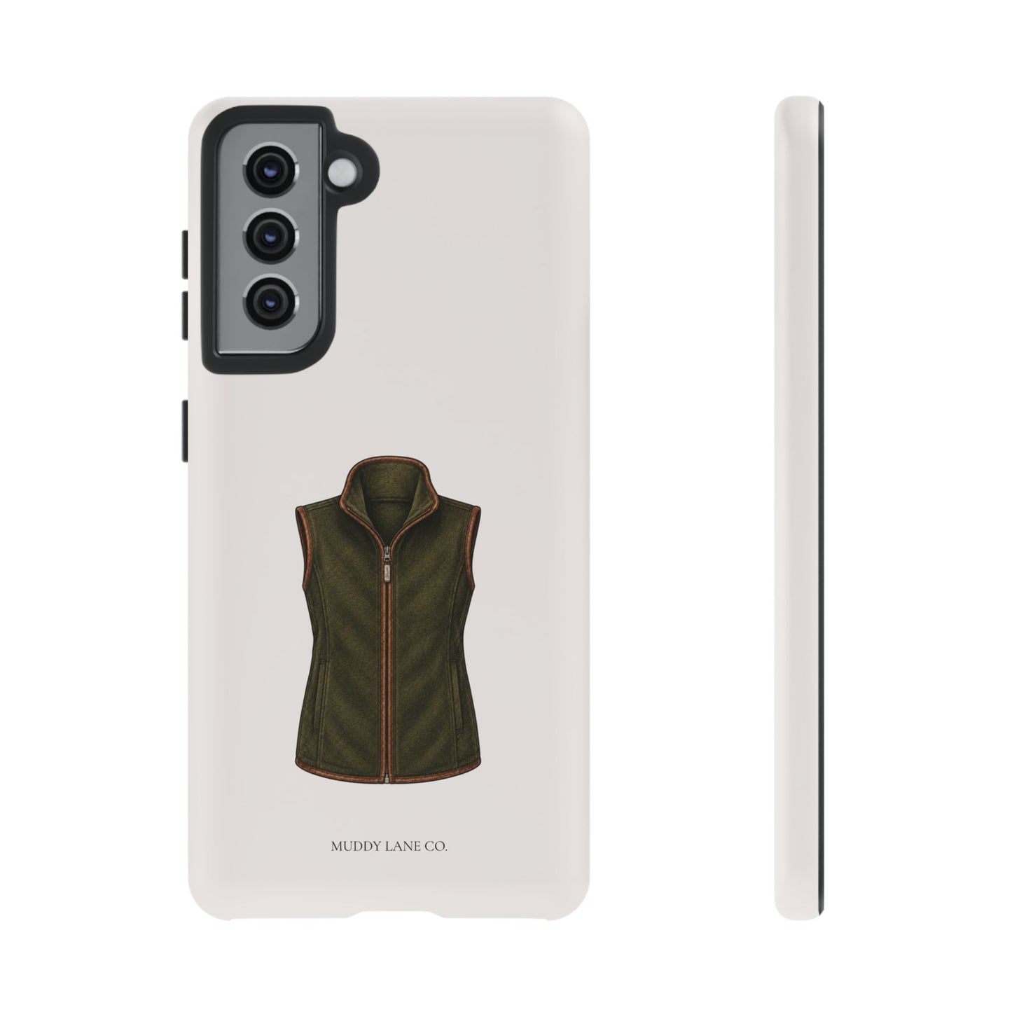 Country Gilet Tough Phone Case in Warm Cream Matte