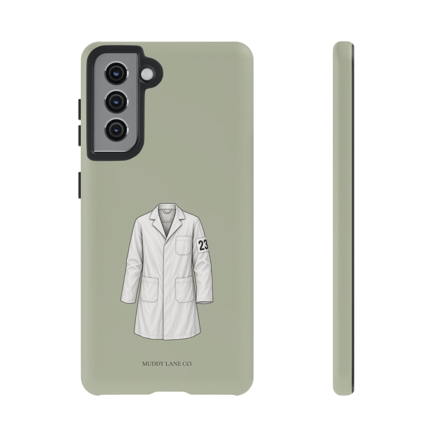 Showing Coat Tough Phone Case in Light Sage Matte