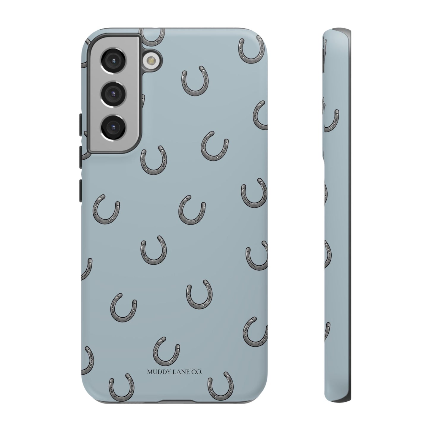 Horseshoe Pattern Tough Phone Case in Dusty Blue Matte