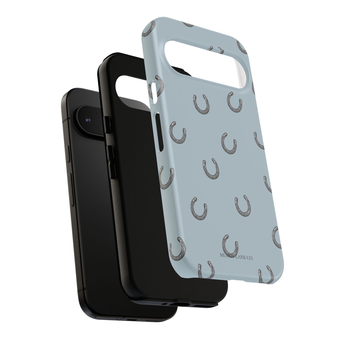 Horseshoe Pattern Tough Phone Case in Dusty Blue Matte