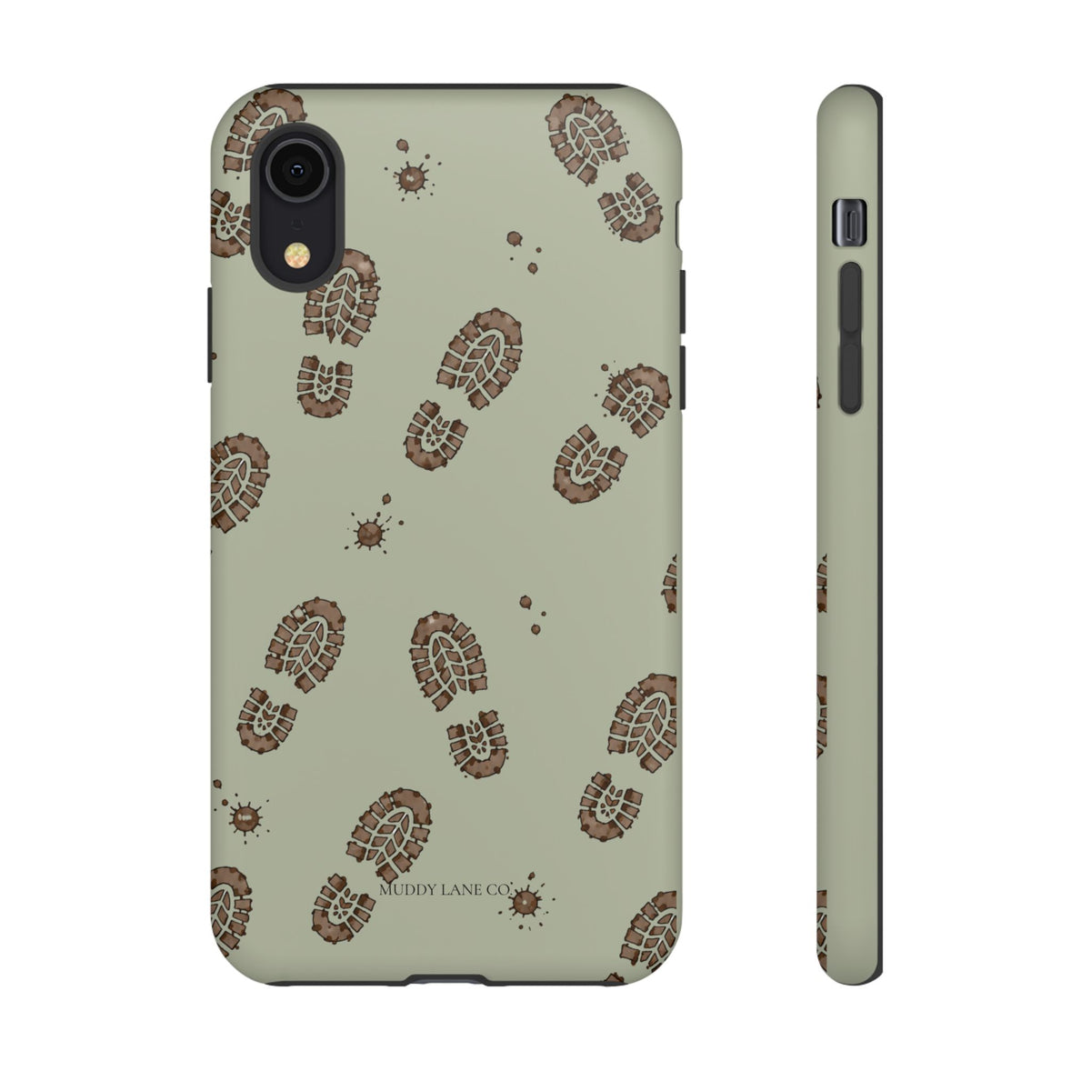 Muddy Boot Print phone case in Light Sage by Muddy Lane Co, photo 5