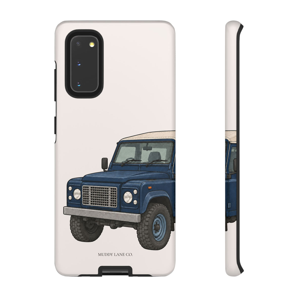 Blue Classic 4x4 Close-Up Tough Phone Case in Warm Cream Matte