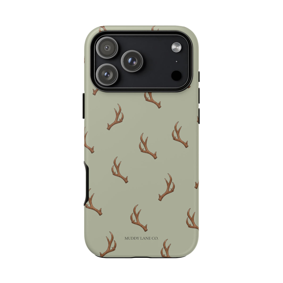 Antler Pattern Tough Phone Case in Light Sage Matte