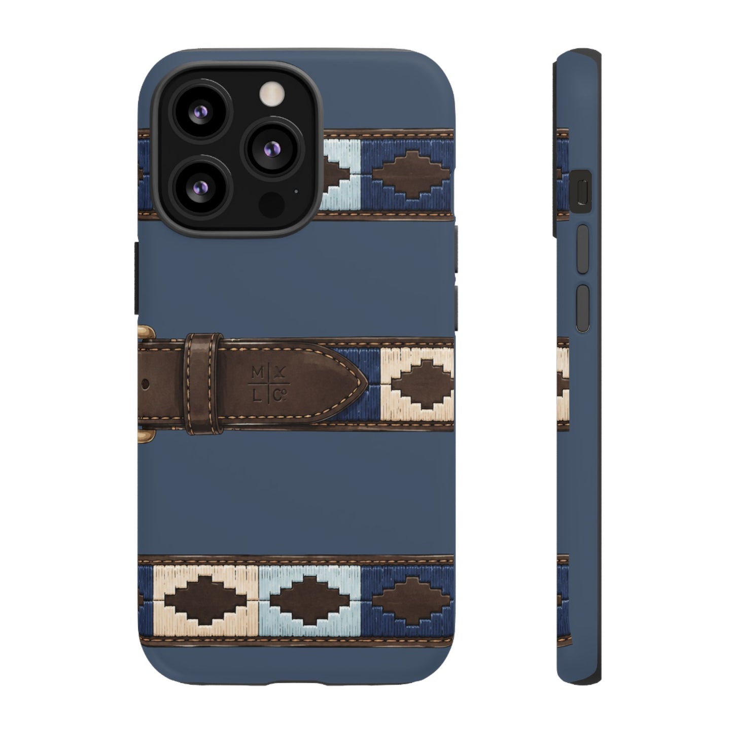 Country Belt Pattern Tough Phone Case in Deep Navy Matte