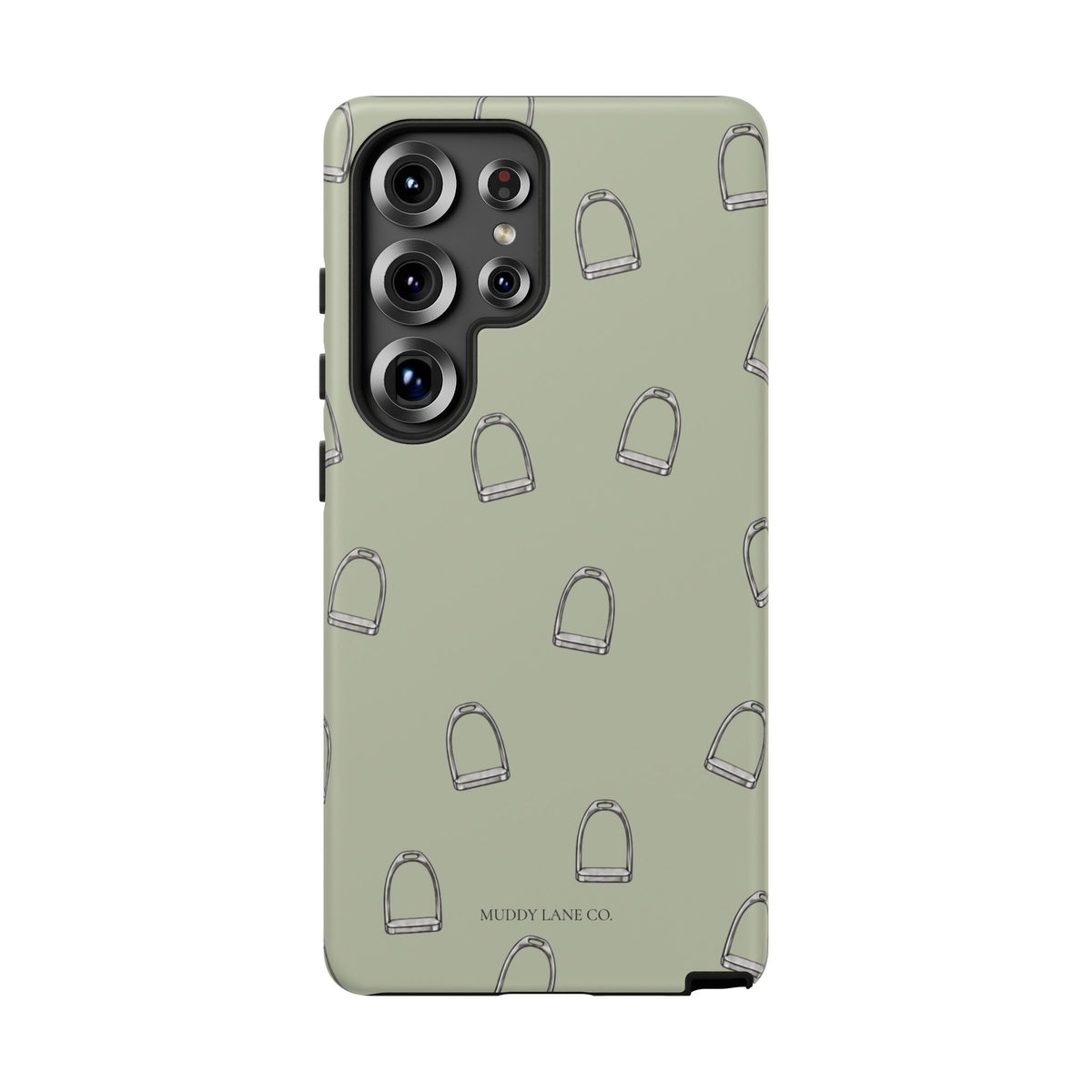 Stirrup Pattern Tough Phone Case in Light Sage Matte