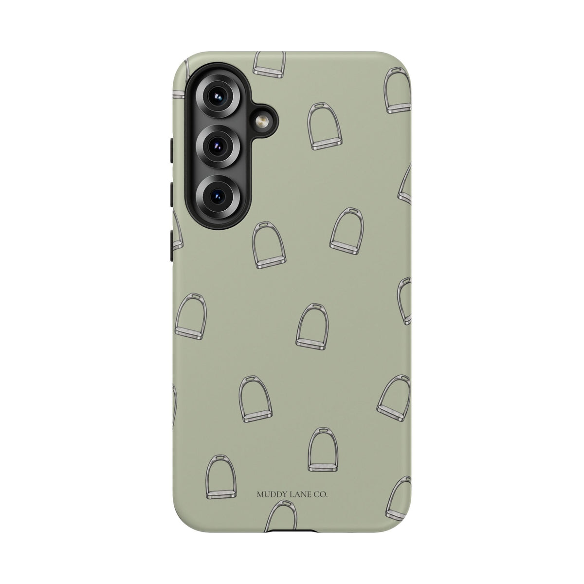 Stirrup Pattern Tough Phone Case in Light Sage Matte
