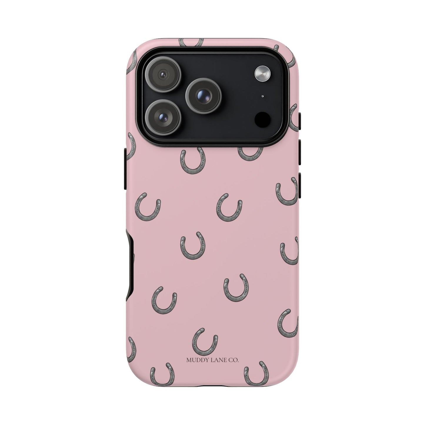 Horseshoe Pattern Tough Phone Case in Soft Rosette Pink Matte