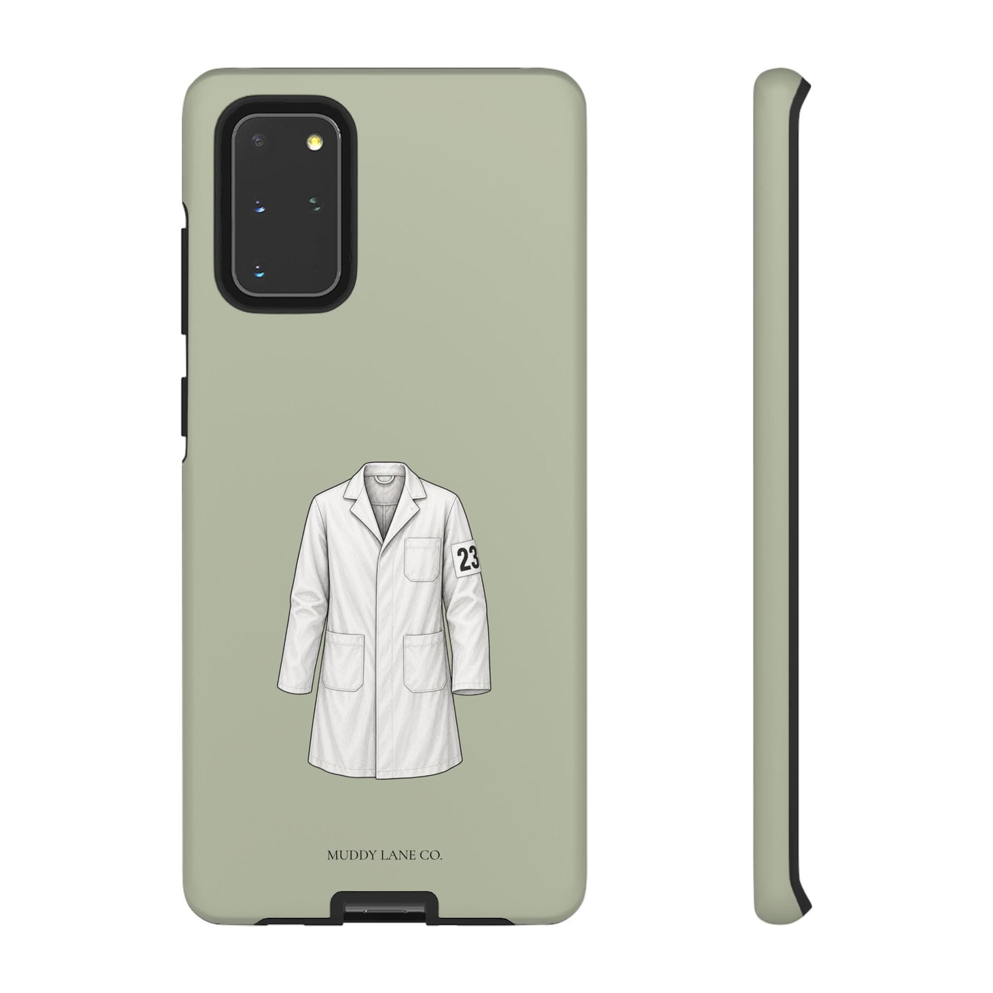 Showing Coat Tough Phone Case in Light Sage Matte