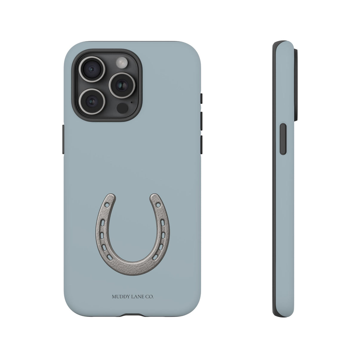 Horseshoe Tough Phone Case in Dusty Blue Matte