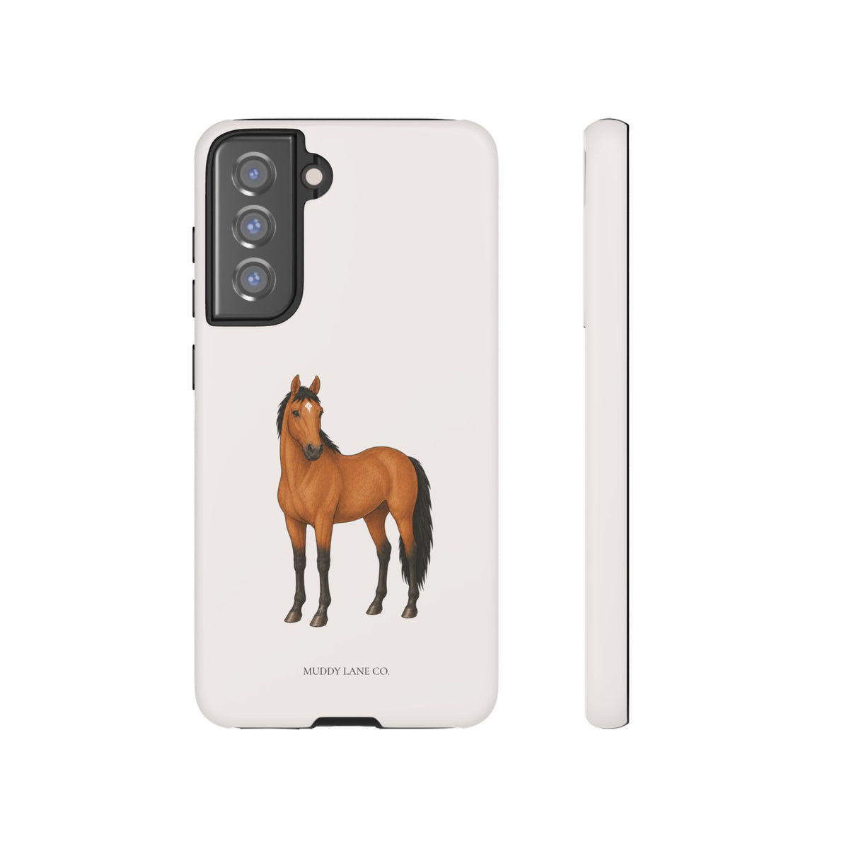 Chestnut Horse Tough Phone Case in Warm Cream Matte