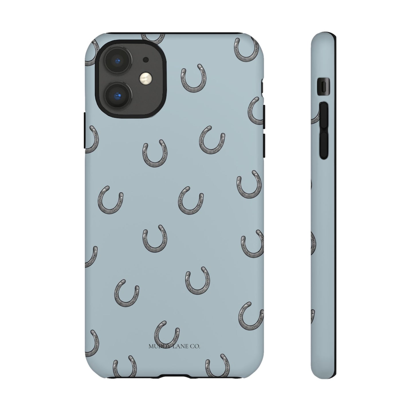 Horseshoe Pattern Tough Phone Case in Dusty Blue Matte