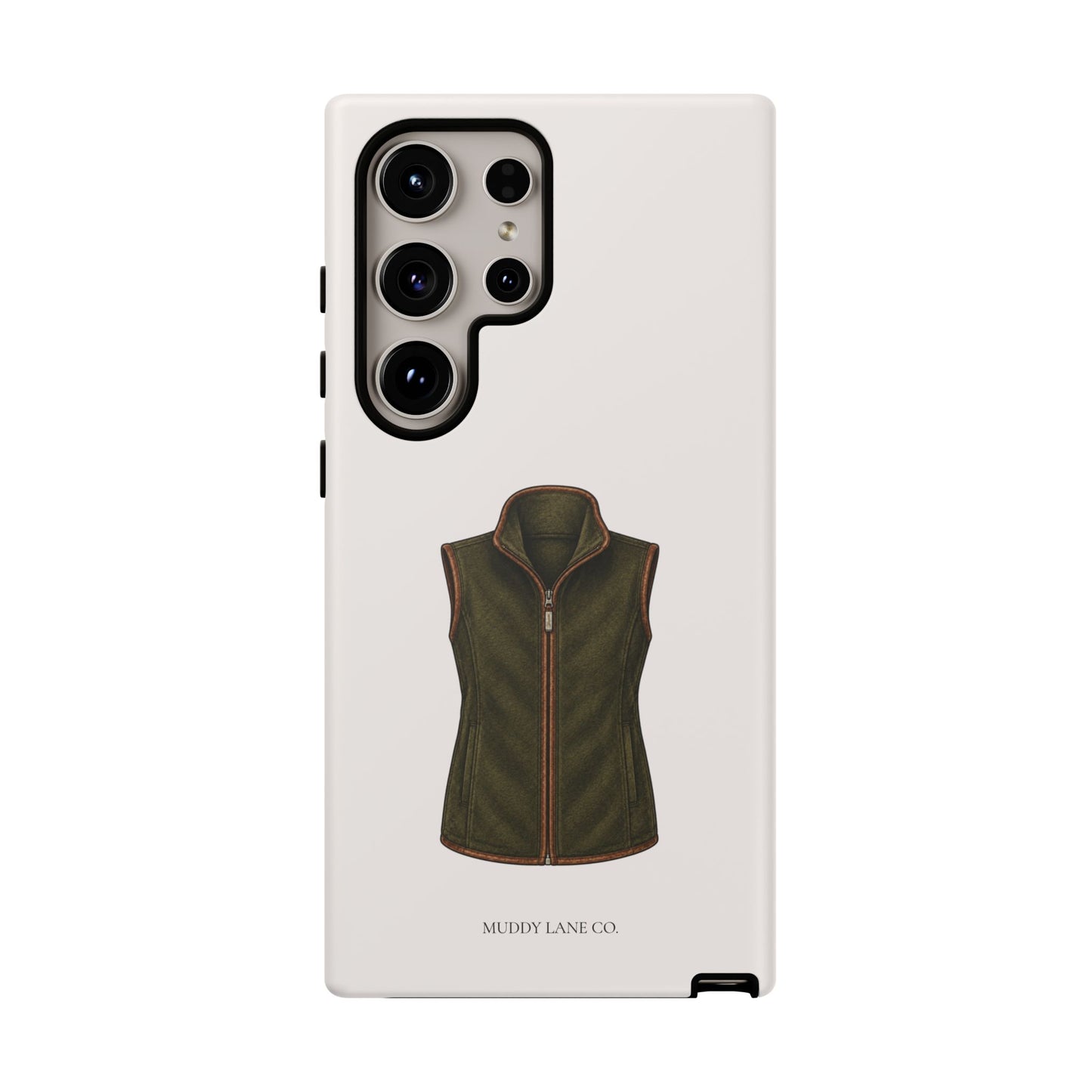 Country Gilet Tough Phone Case in Warm Cream Matte