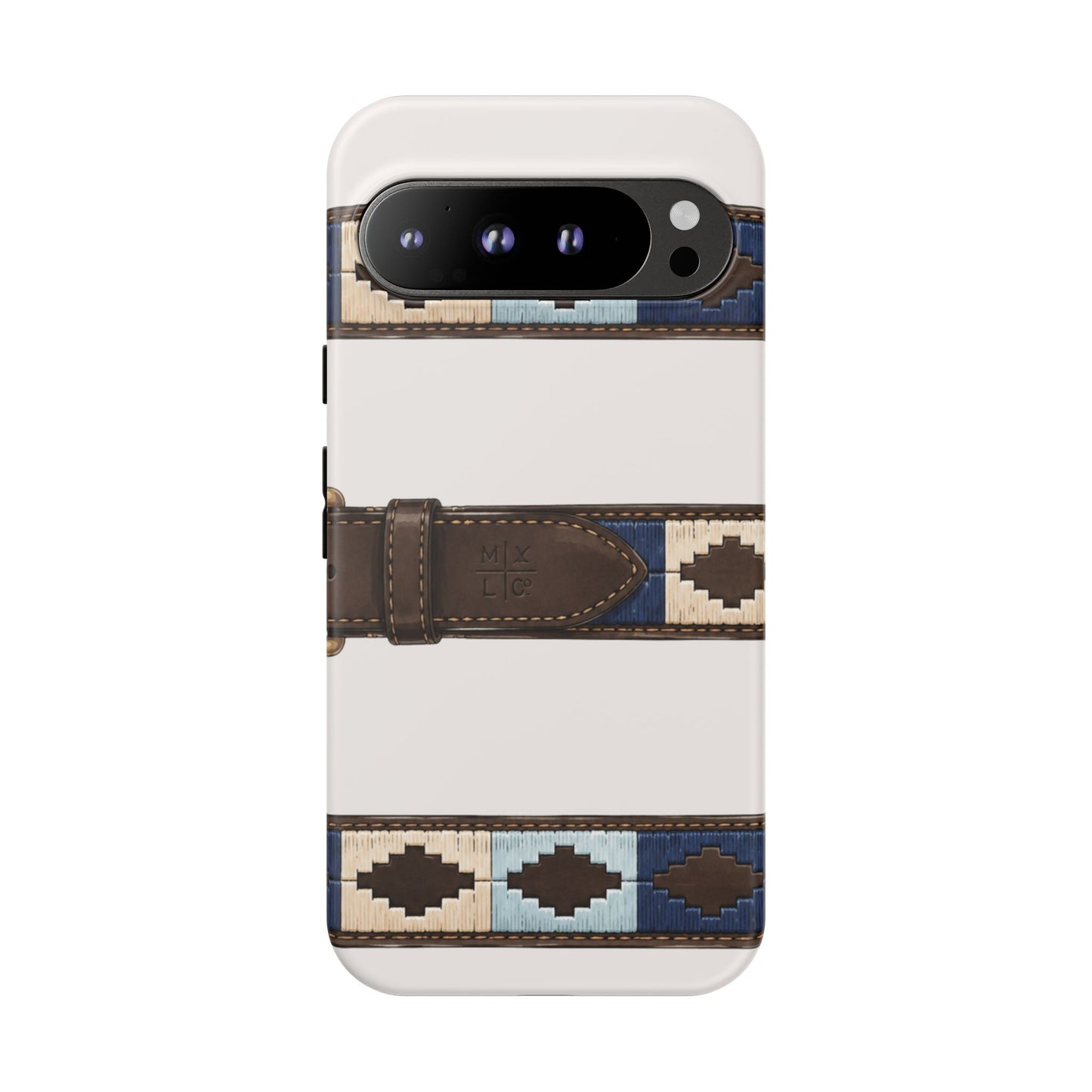 Country Belt Pattern Tough Phone Case in Warm Cream Matte