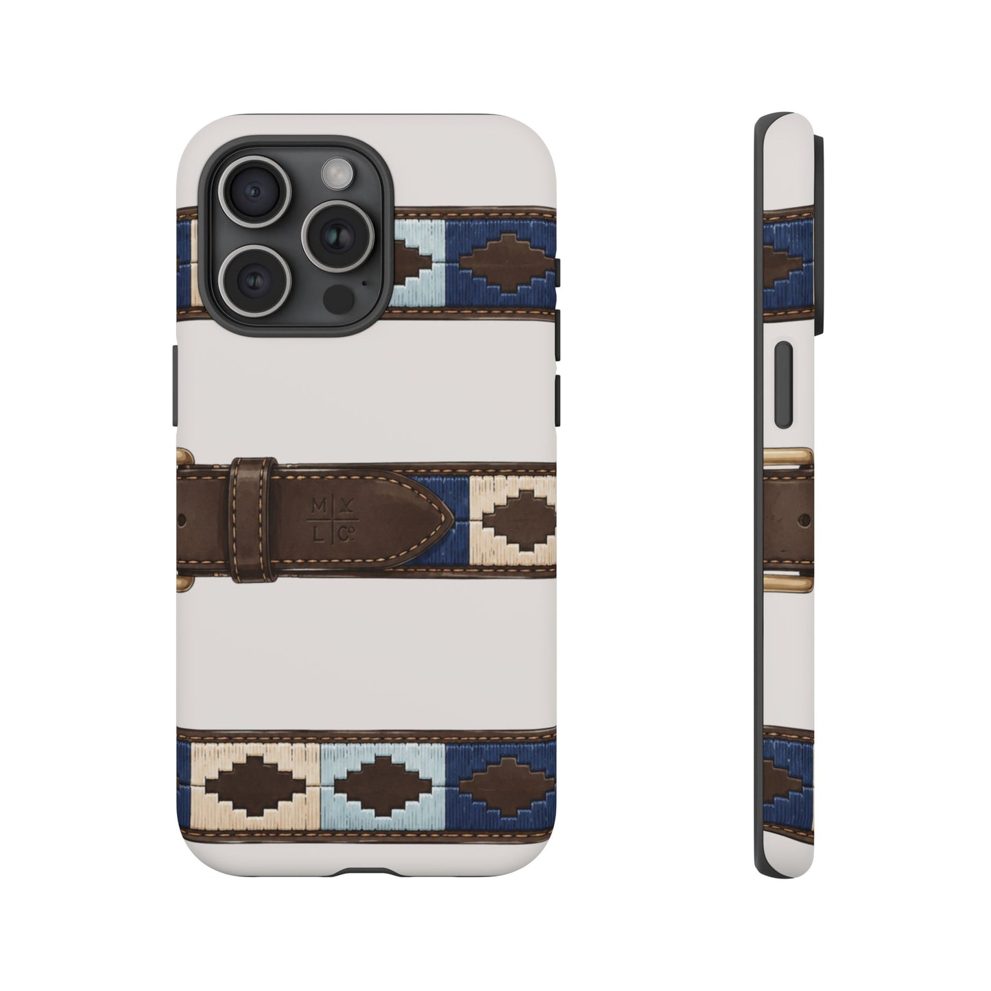 Country Belt Pattern Tough Phone Case in Warm Cream Matte