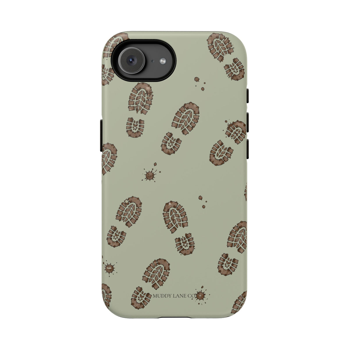 Muddy Boot Print Tough Phone Case in Light Sage Matte