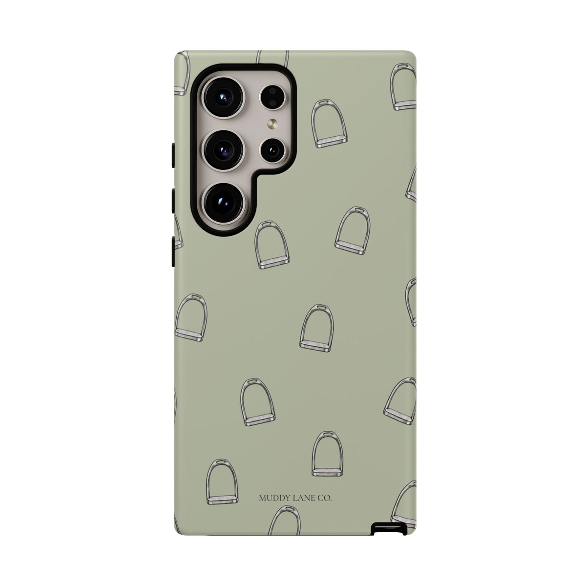 Stirrup Pattern Tough Phone Case in Light Sage Matte