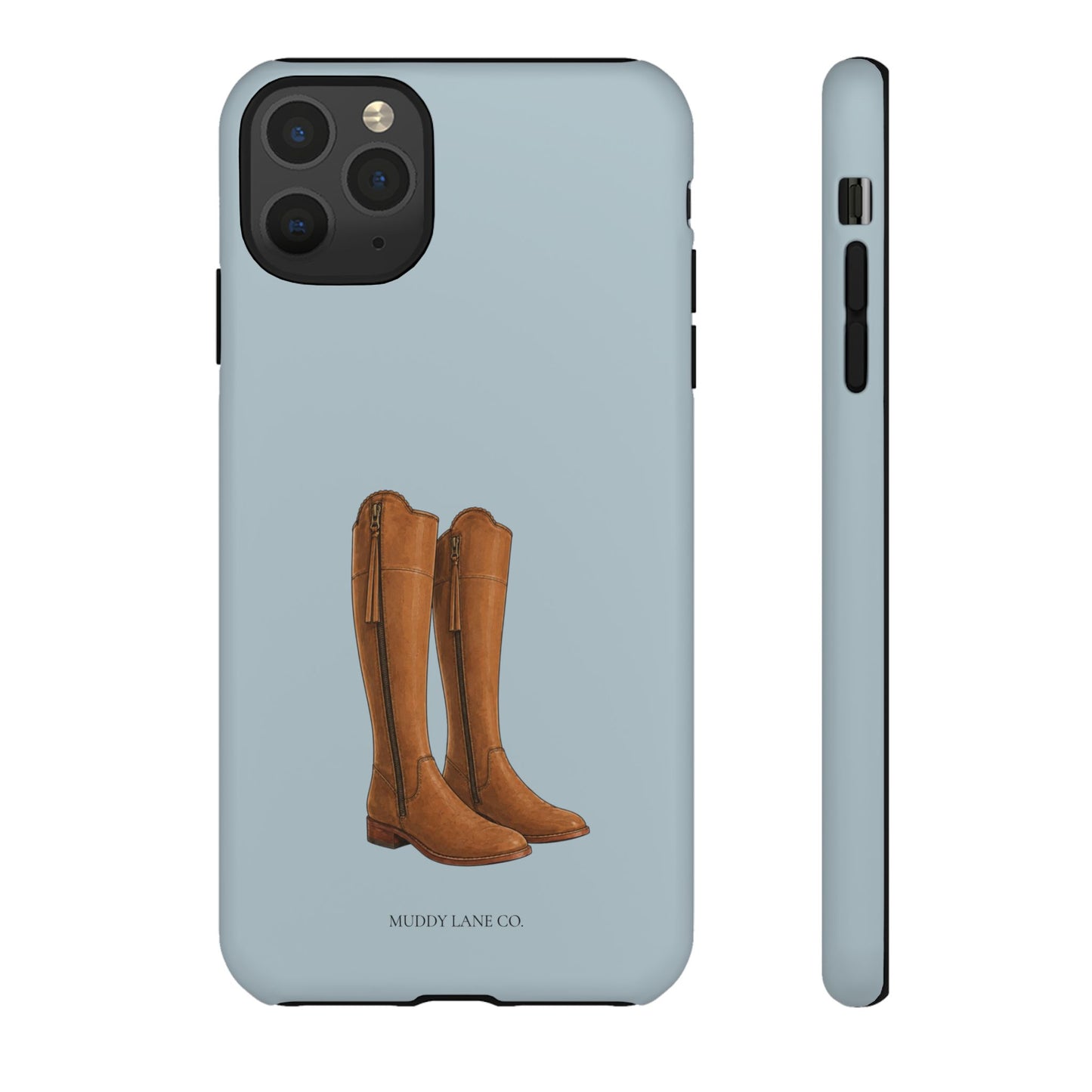 Riding Boots Tough Phone Case in Dusty Blue Matte