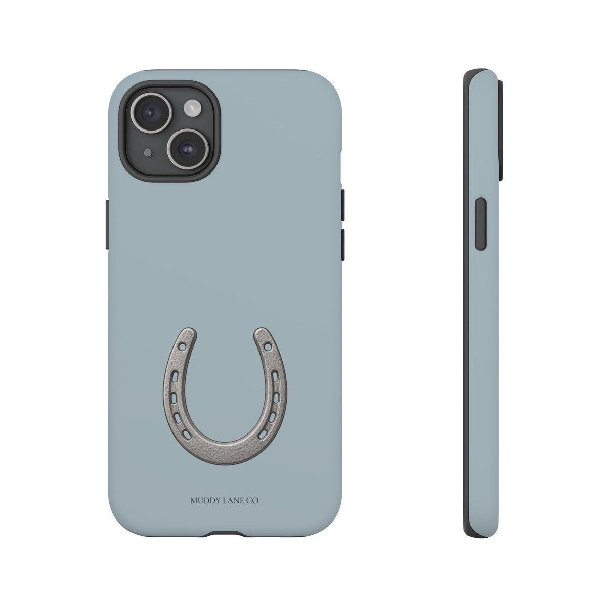 Horseshoe Tough Phone Case in Dusty Blue Matte