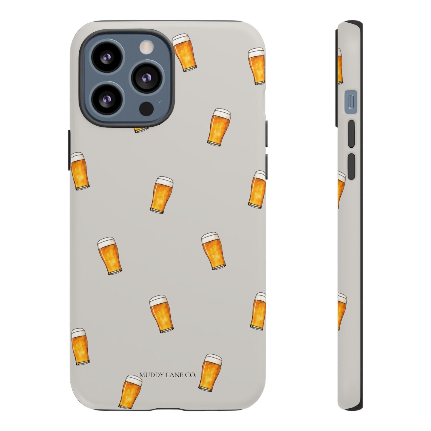 Pint Pattern Tough Phone Case in Soft Grey Matte