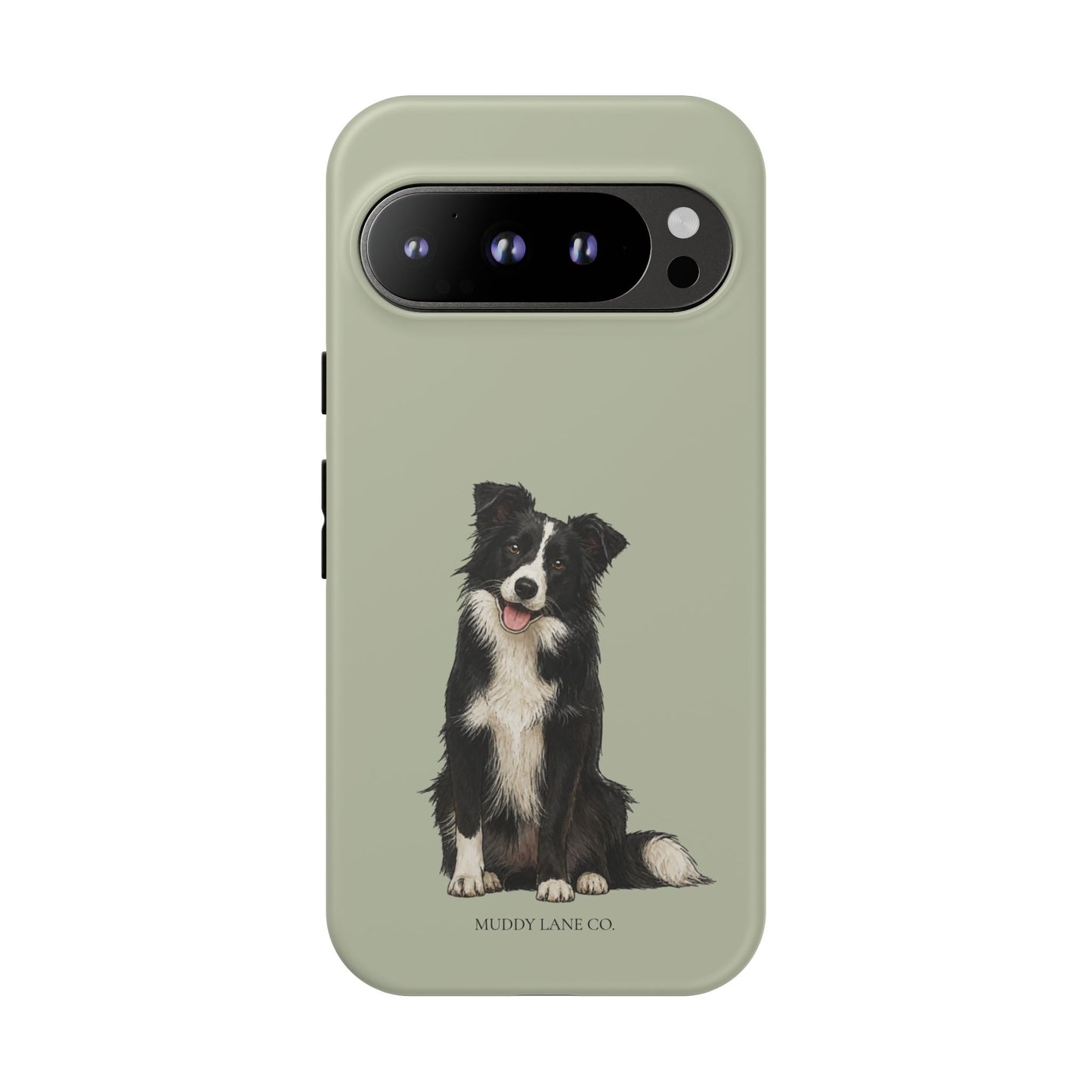 Border Collie Tough Phone Case in Light Sage Matte