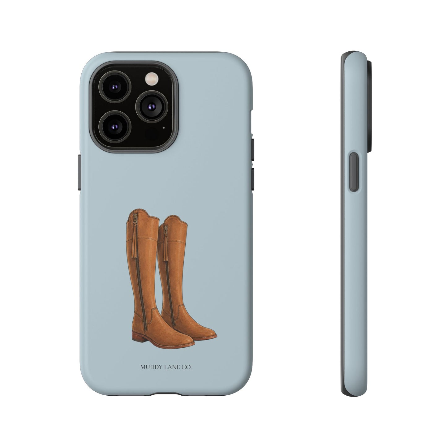 Riding Boots Tough Phone Case in Dusty Blue Matte