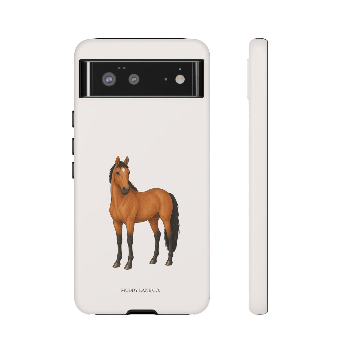 Chestnut Horse Tough Phone Case in Warm Cream Matte