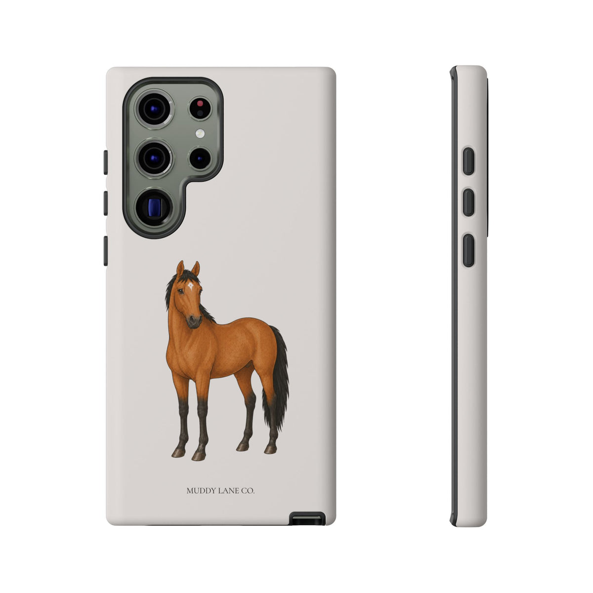 Chestnut Horse Tough Phone Case in Warm Cream Matte