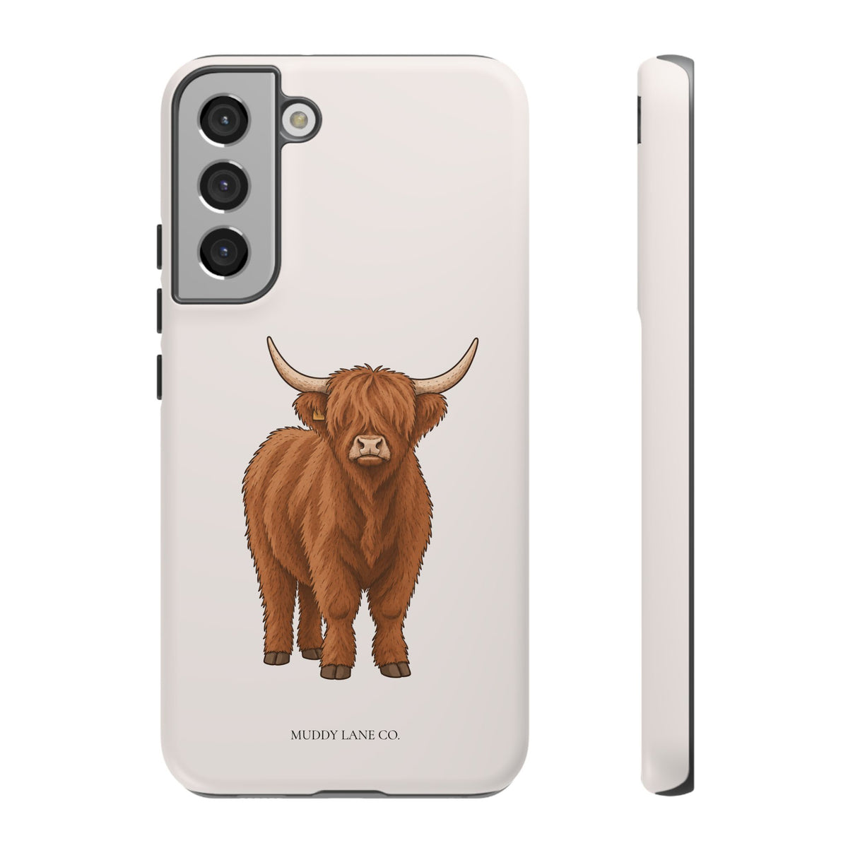 Highland Cow Tough Phone Case in Warm Cream Matte