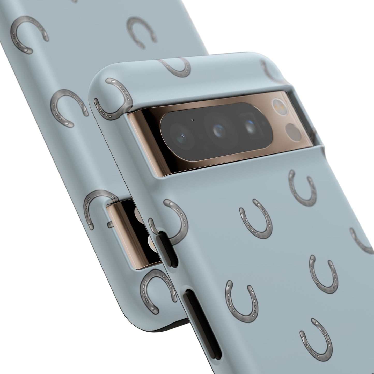 Horseshoe Pattern Tough Phone Case in Dusty Blue Matte