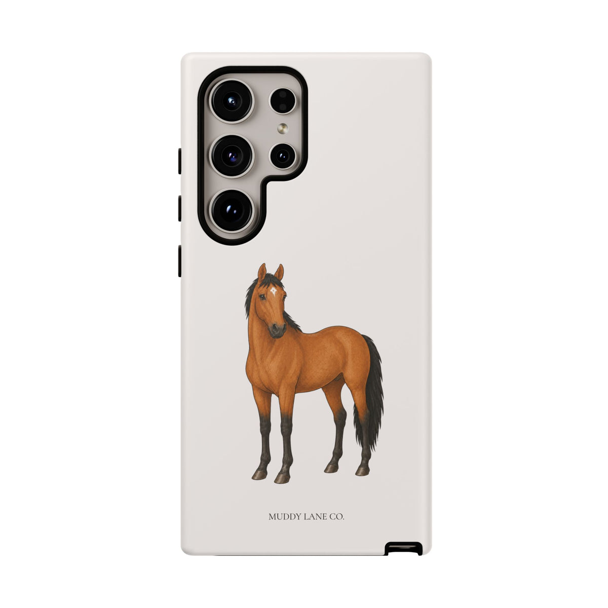 Chestnut Horse Tough Phone Case in Warm Cream Matte