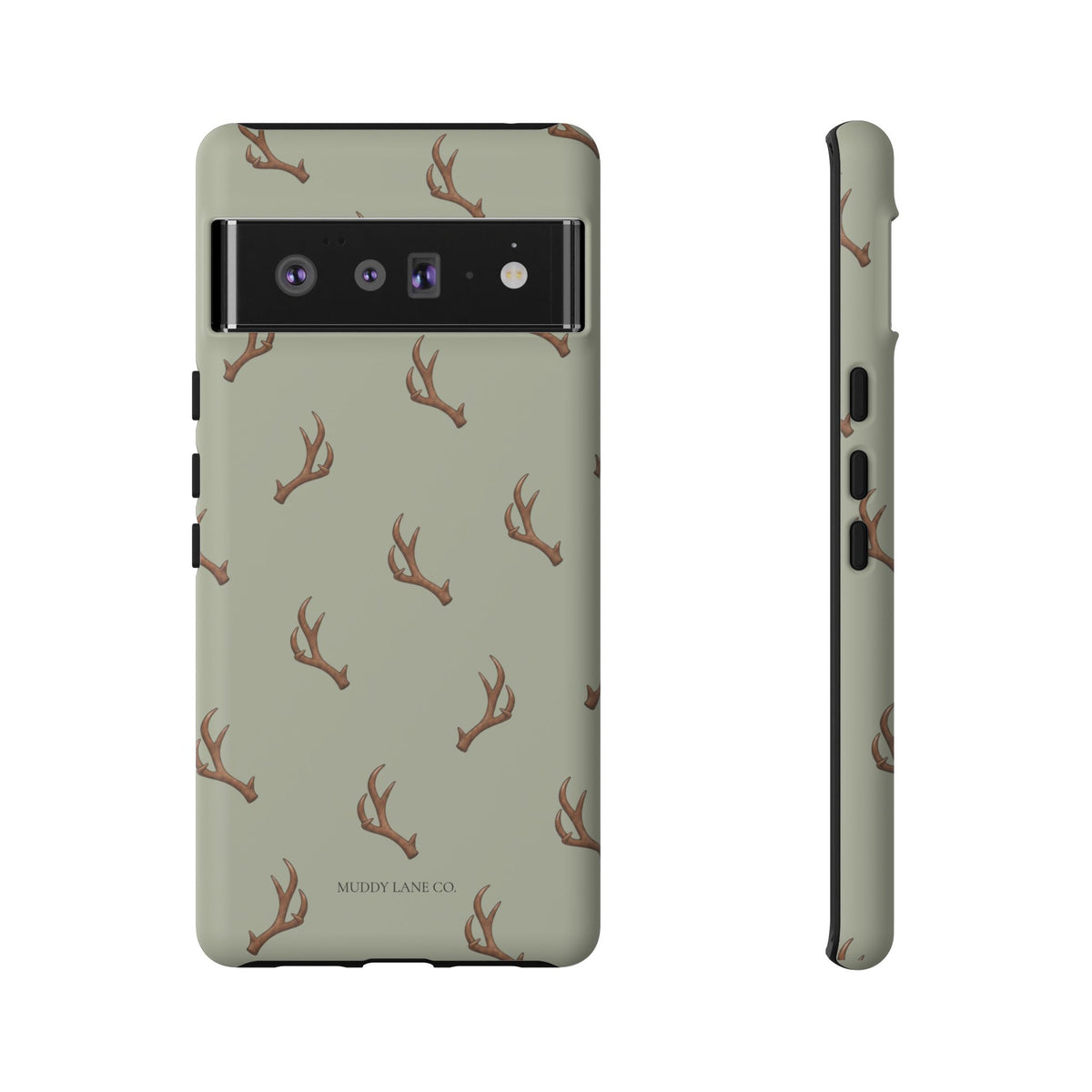 Antler Pattern Tough Phone Case in Light Sage Matte