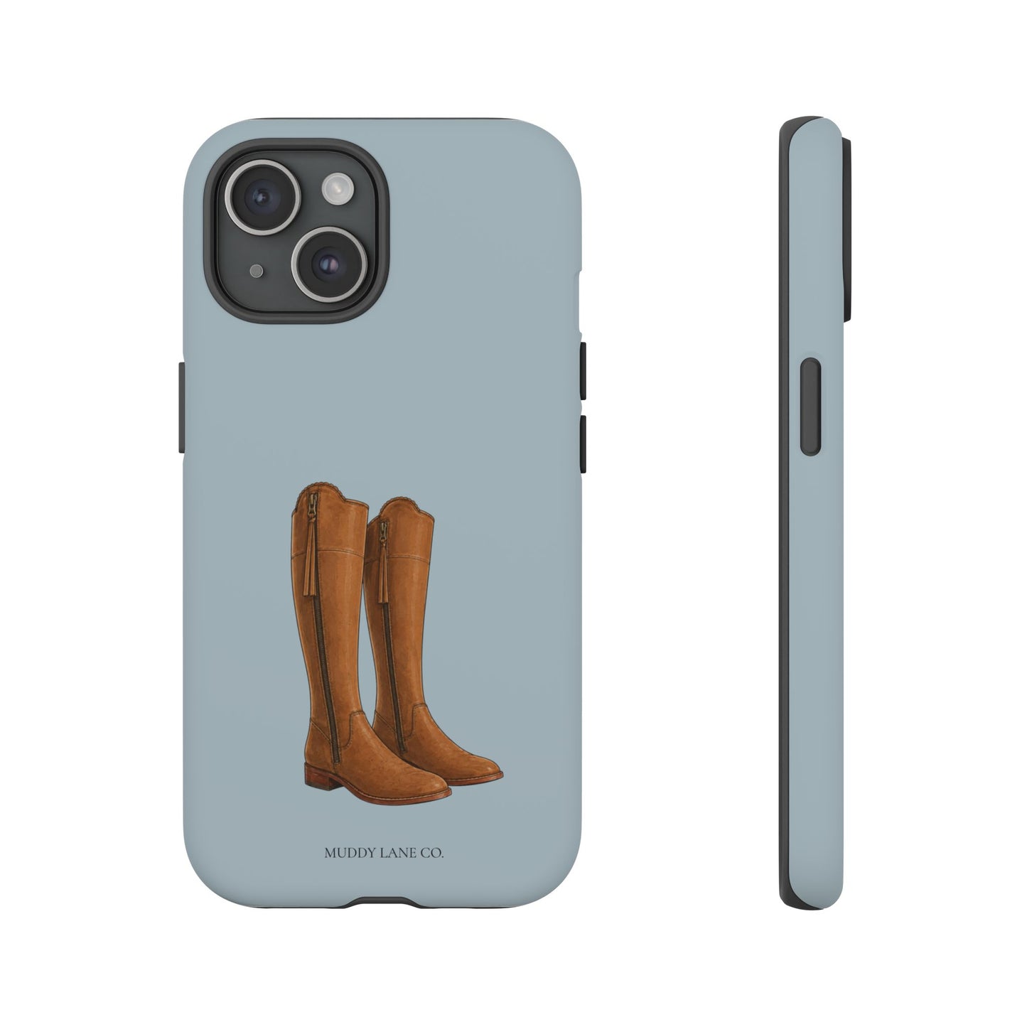 Riding Boots Tough Phone Case in Dusty Blue Matte