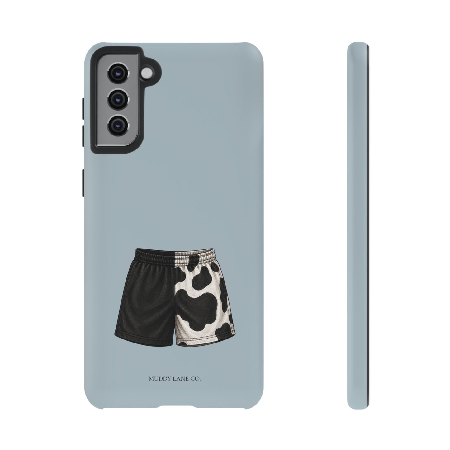 Cow Print Shorts Tough Phone Case in Dusty Blue Matte