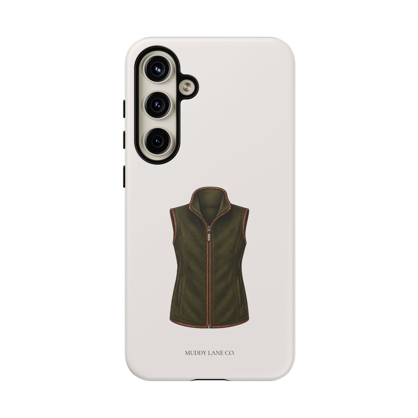 Country Gilet Tough Phone Case in Warm Cream Matte