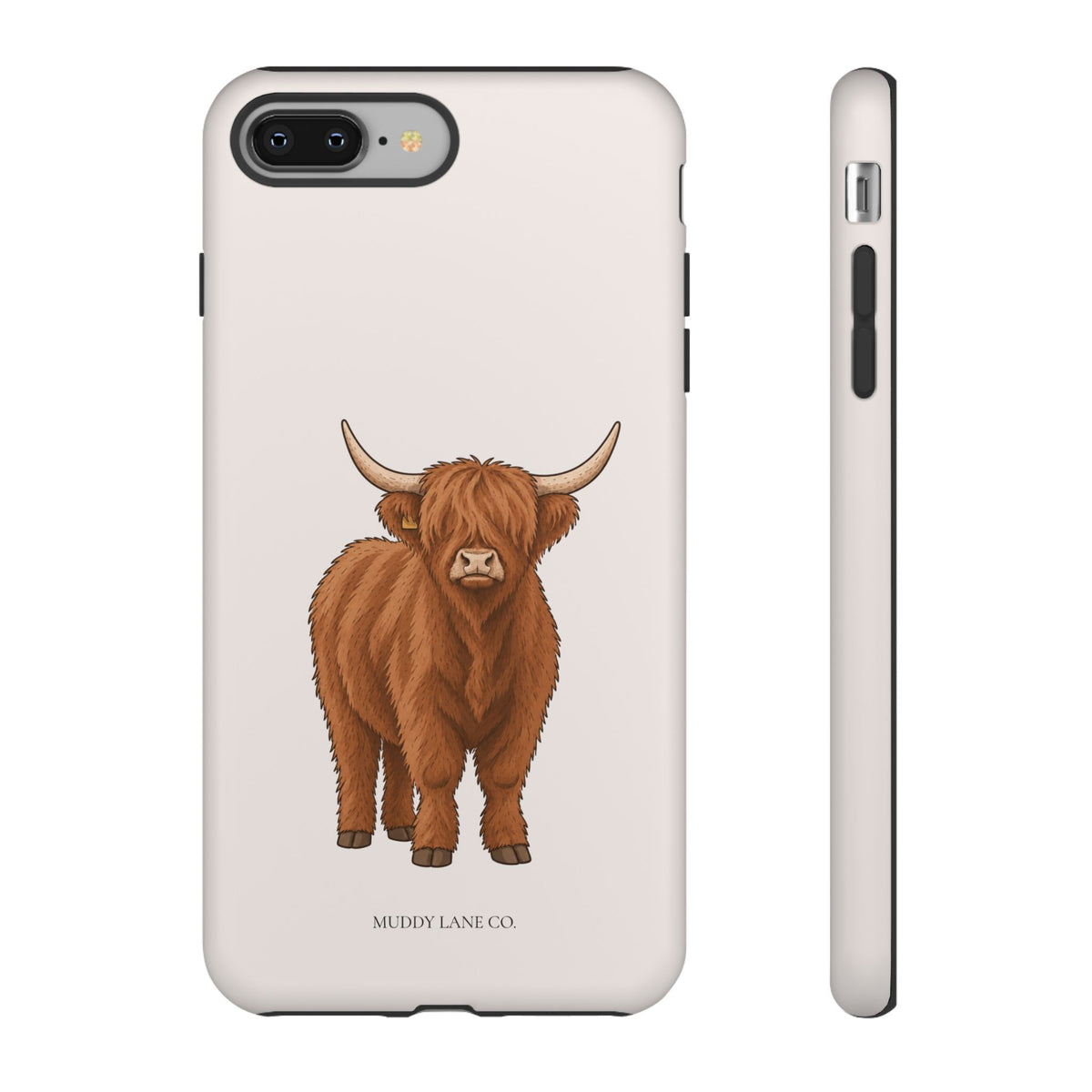 Highland Cow phone case in Warm Cream by Muddy Lane Co, photo 3
