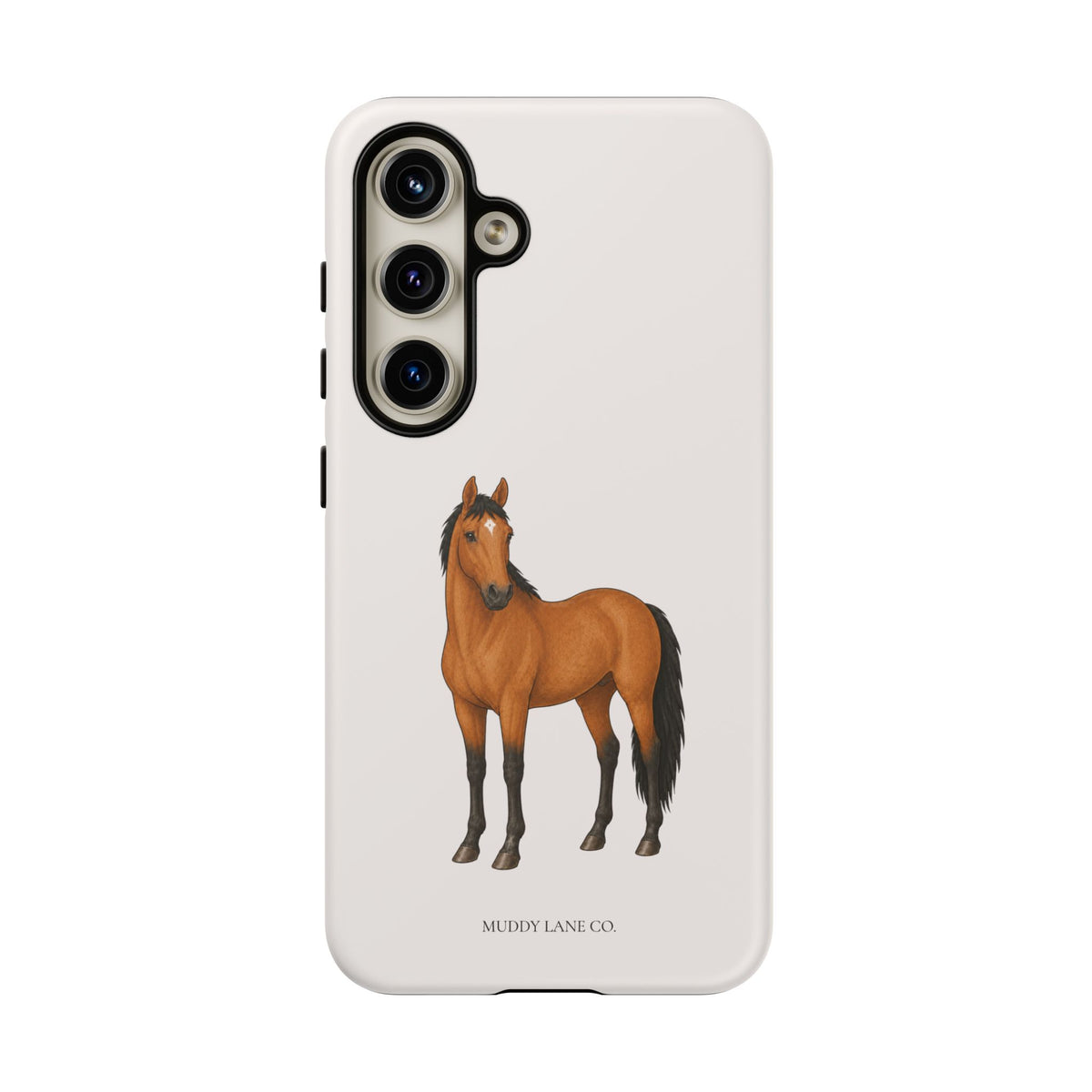 Chestnut Horse Tough Phone Case in Warm Cream Matte