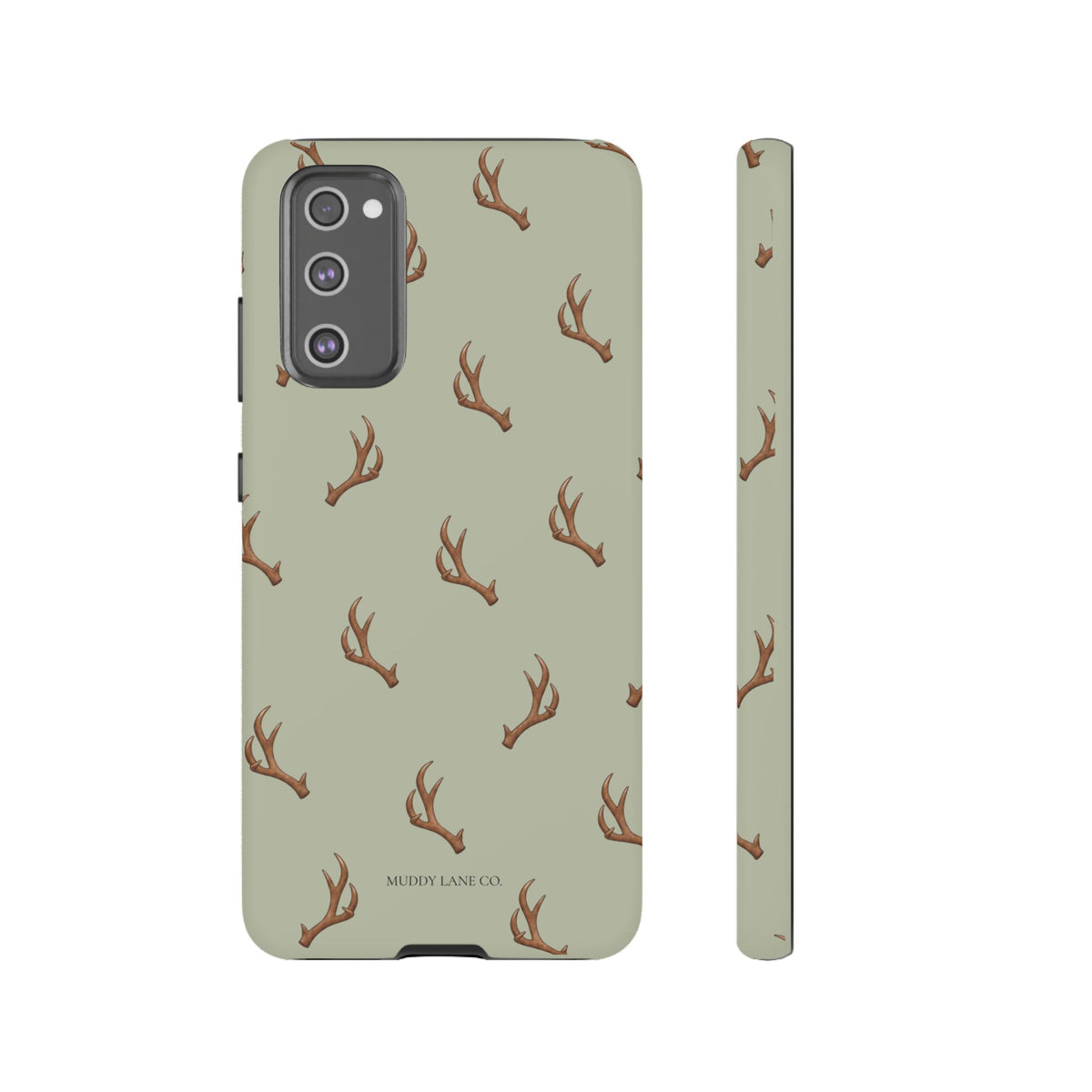 Antler Pattern Tough Phone Case in Light Sage Matte
