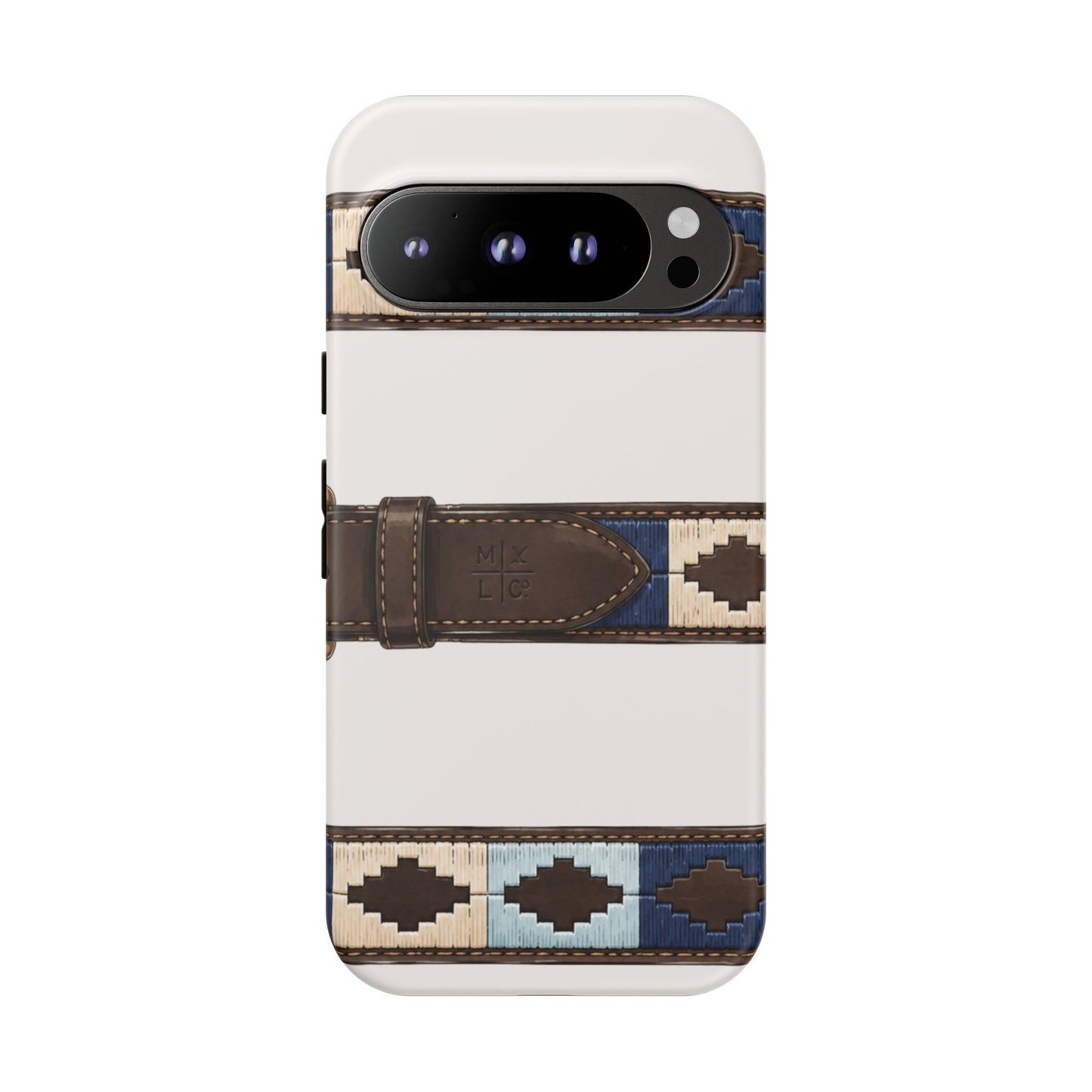 Country Belt Pattern Tough Phone Case in Warm Cream Matte