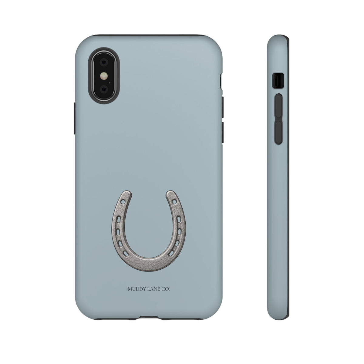 Horseshoe Tough Phone Case in Dusty Blue Matte