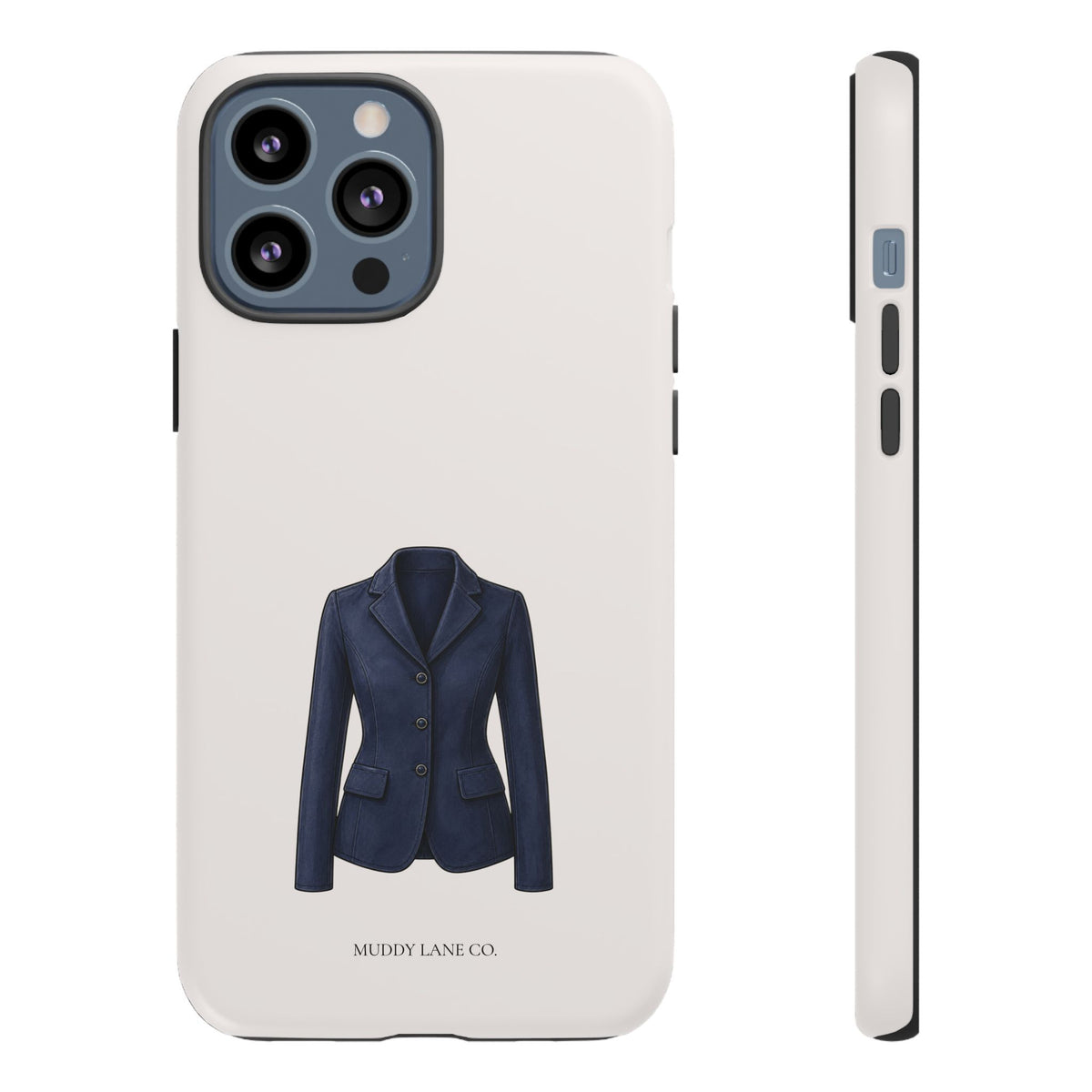 Navy Show Jacket Tough Phone Case in Warm Cream Matte