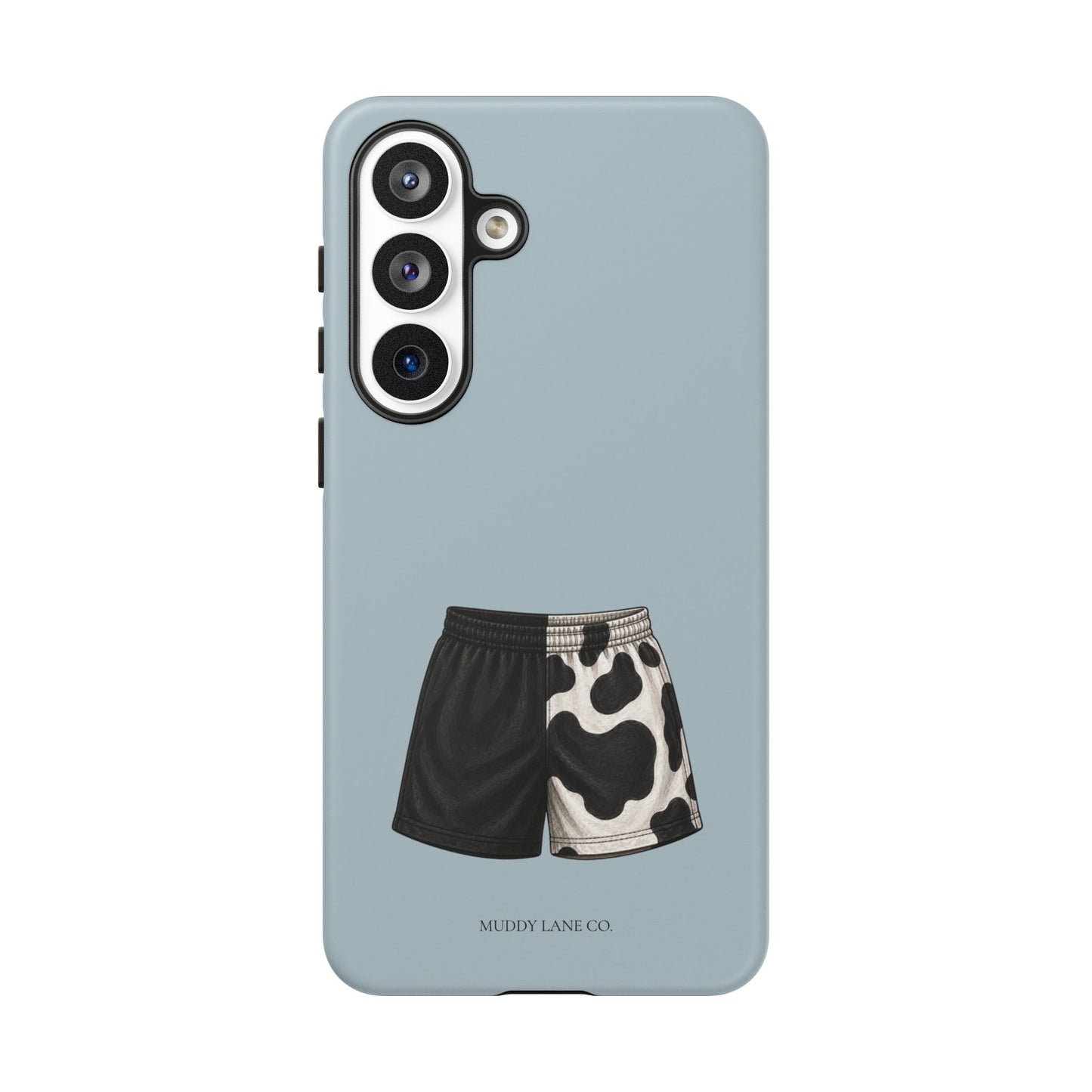 Cow Print Shorts Tough Phone Case in Dusty Blue Matte