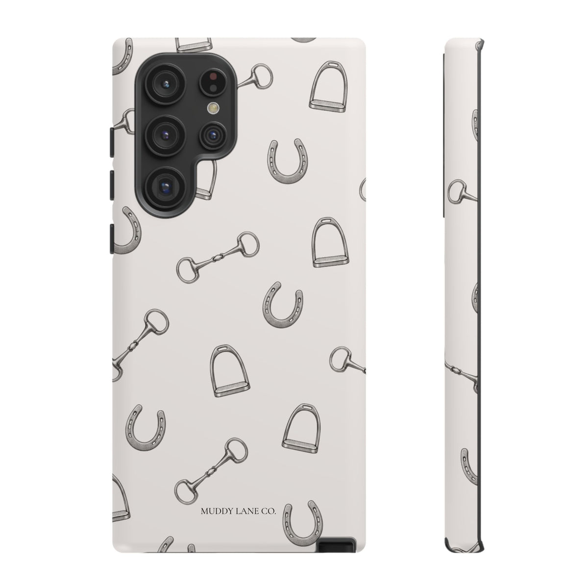 Tack Room Pattern Tough Phone Case in Warm Cream Matte