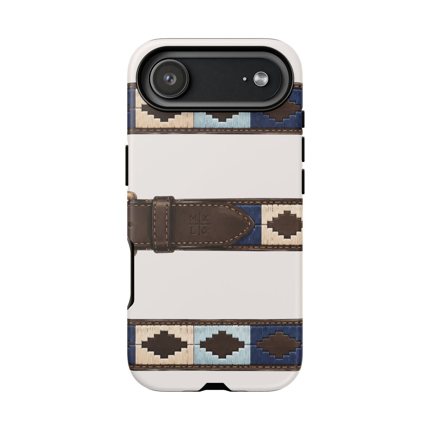 Country Belt Pattern Tough Phone Case in Warm Cream Matte